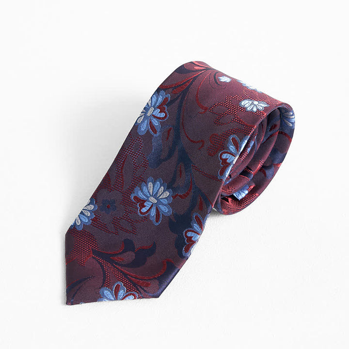 Corbata elegante con estampado floral de margaritas para hombre