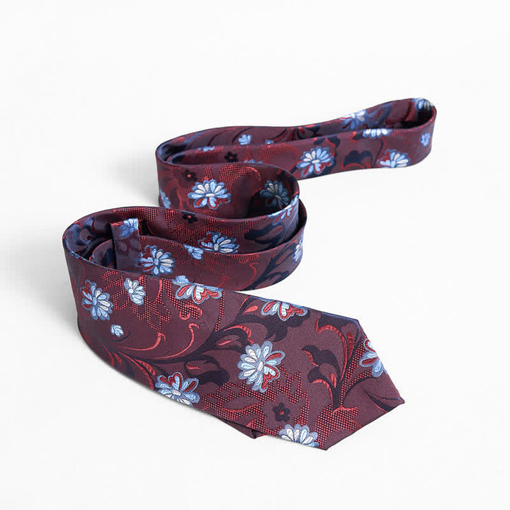 Corbata elegante con estampado floral de margaritas para hombre