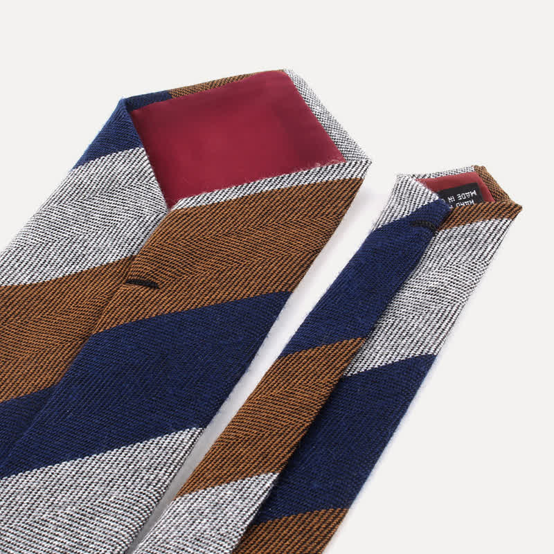 Corbata de rayas de lana suave estilo británico para hombre - image 14