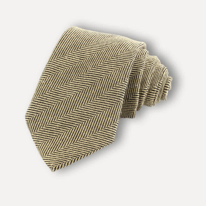 Corbata de rayas de lana suave estilo británico para hombre - Estilo #1 - image 2