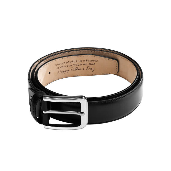 Cinturón de cuero personalizado con punta grabada personalizada y sencilla