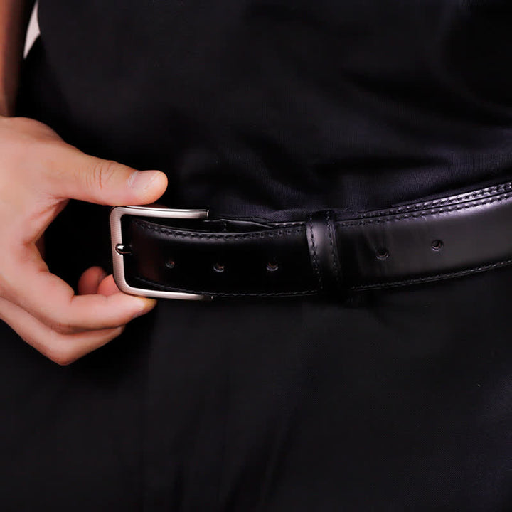 Cinturón de cuero personalizado con punta grabada personalizada y sencilla