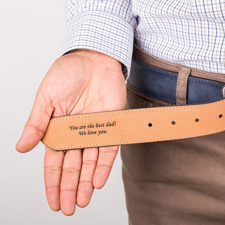 Cinturón de cuero personalizado con texto grabado y nombre personalizado - image 5
