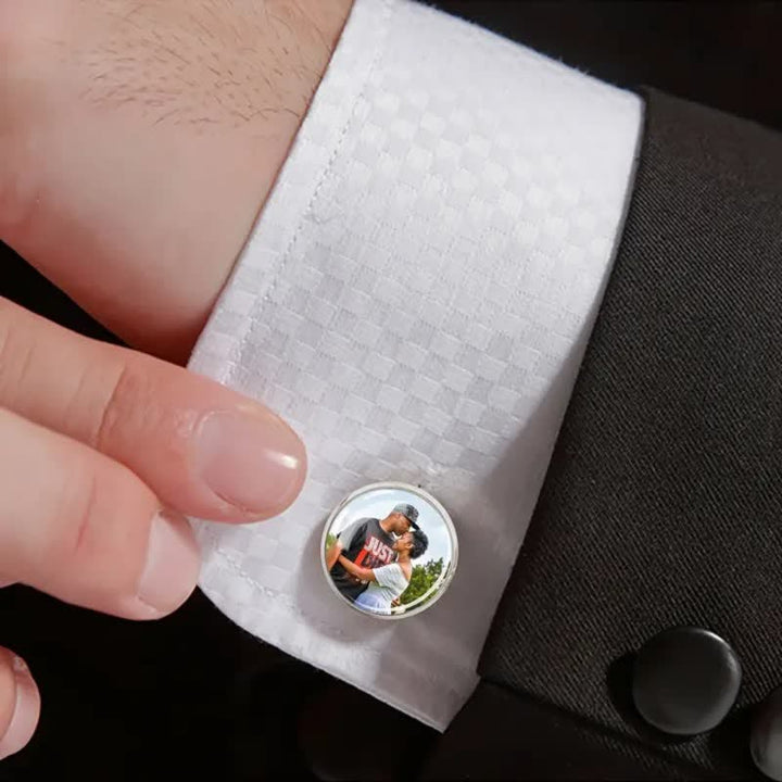 1 par de gemelos conmemorativos creativos personalizados con tu foto