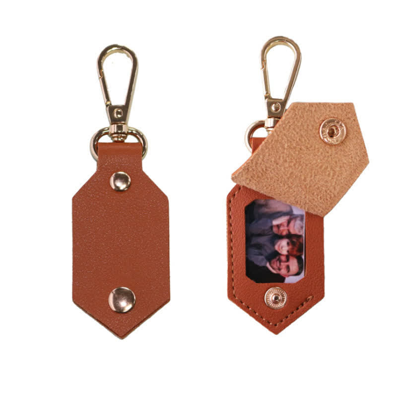 Llavero de cuero con foto personalizada para cumpleaños, aniversario y pareja.