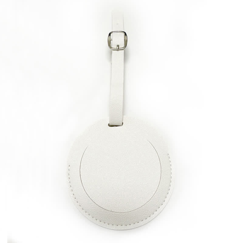 Etiqueta de equipaje redonda de un solo lado con texto personalizado - Blanco - image 10