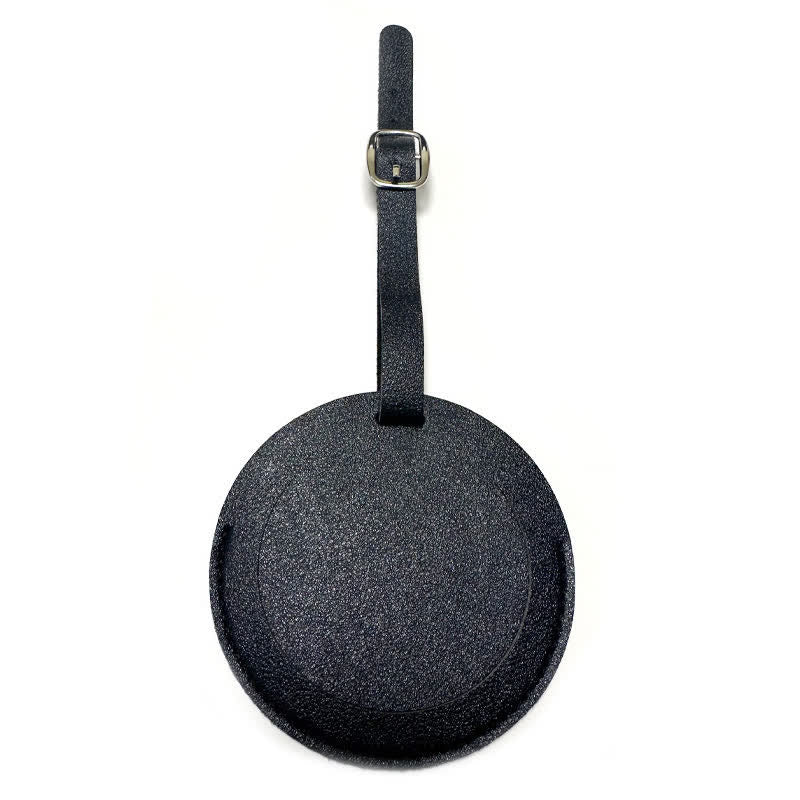Etiqueta de equipaje redonda de un solo lado con texto personalizado - Negro - image 15