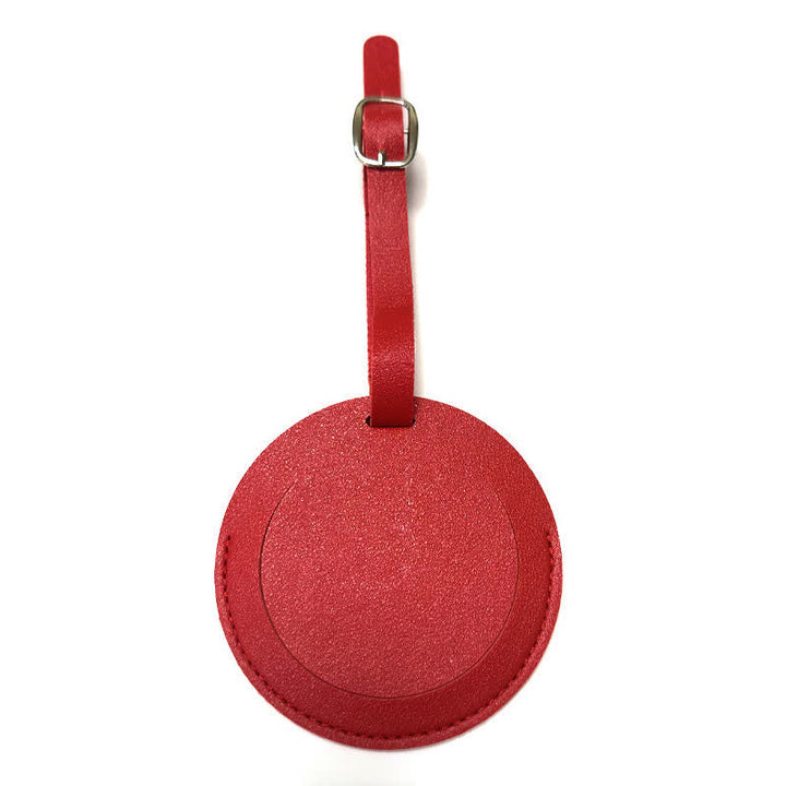 Etiqueta de equipaje redonda de un solo lado con texto personalizado - Rojo - image 14