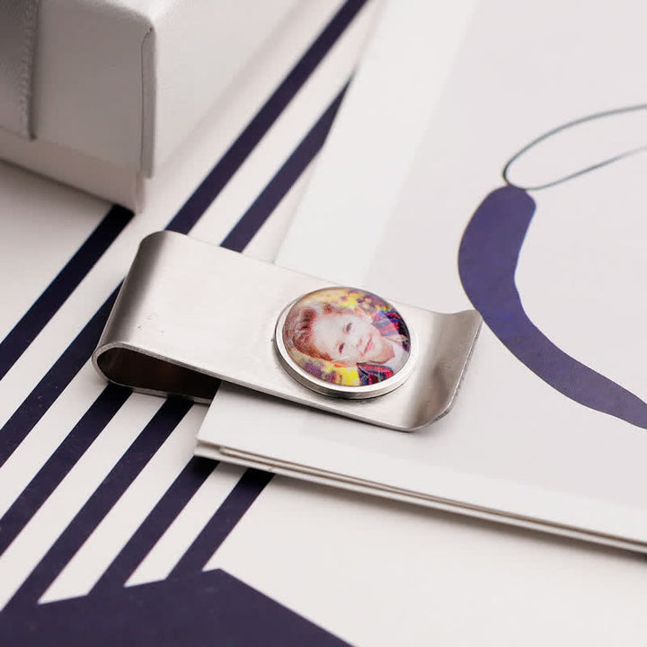 Clip para billetes con foto a color personalizada, ideal para regalar en bodas