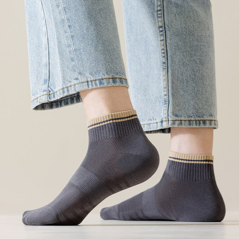 Calcetines cortos finos de verano con diseño acanalado de malla para hombre