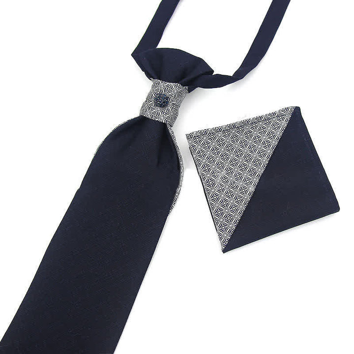 2 corbatas de bolsillo para hombre, preatadas, con cristales y tachuelas.