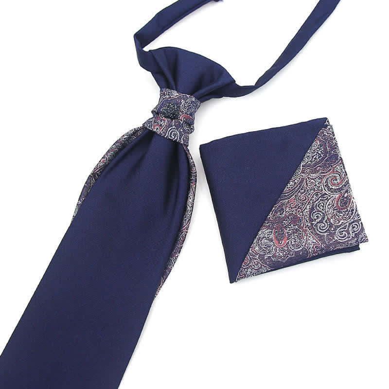 2 corbatas de bolsillo para hombre, preatadas, con cristales y tachuelas.