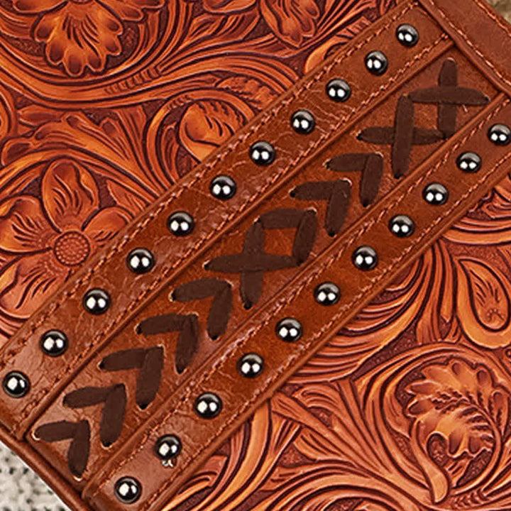 Bolso bandolera con flecos y estampado floral bohemio grabado para mujer