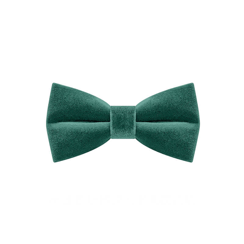 Pajarita de terciopelo de color verde esmeralda liso para hombre