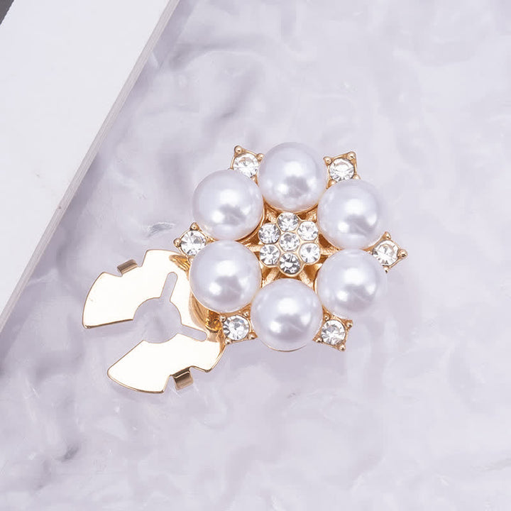 1 par de cubiertas de botones a presión con diamantes de imitación de perla brillante