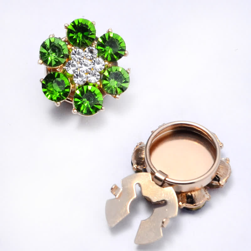 1 par de cubiertas de botones a presión con diamantes de imitación de perla brillante