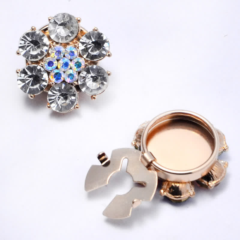 1 par de cubiertas de botones a presión con diamantes de imitación de perla brillante