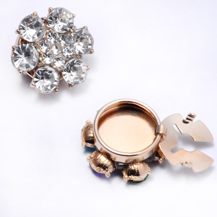 1 par de cubiertas de botones a presión con diamantes de imitación de perla brillante