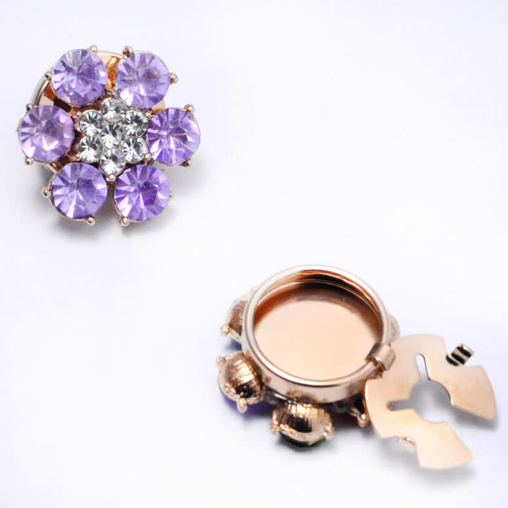 1 par de cubiertas de botones a presión con diamantes de imitación de perla brillante