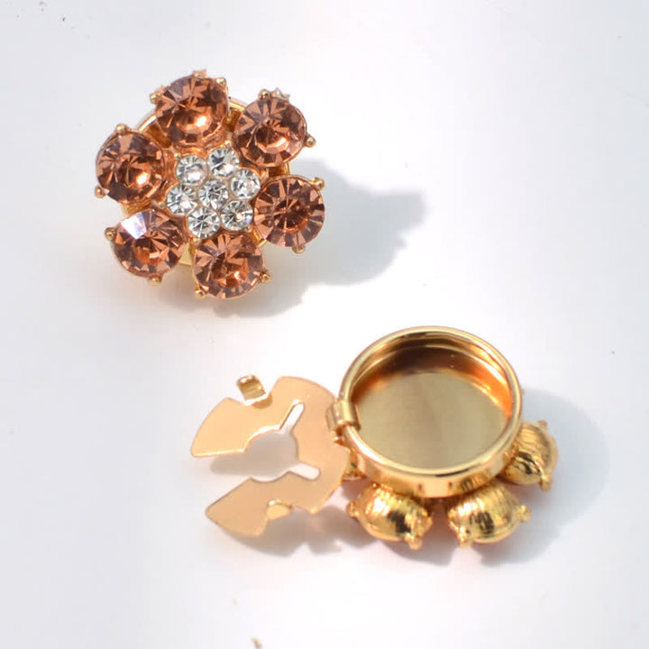 1 par de cubiertas de botones a presión con diamantes de imitación de perla brillante