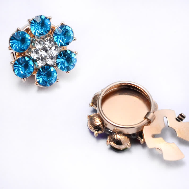 1 par de cubiertas de botones a presión con diamantes de imitación de perla brillante