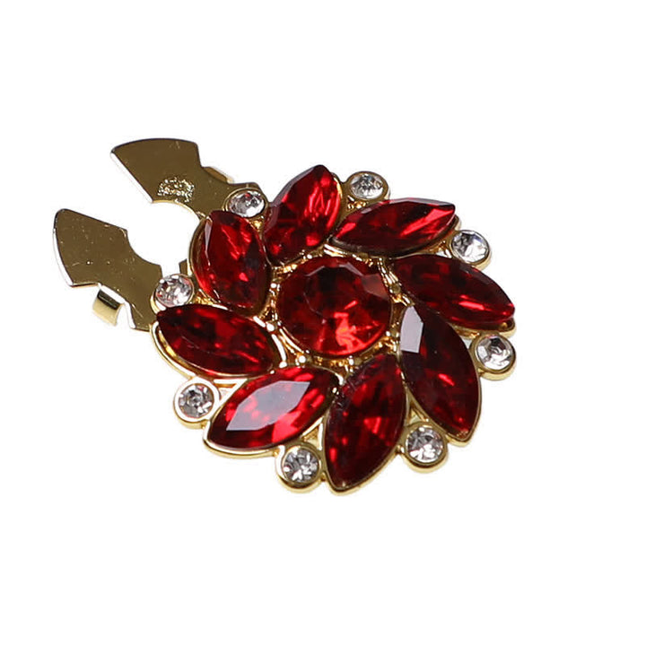 1 par de cubiertas de botones de camisa a presión con diamantes de imitación y flores de cristal