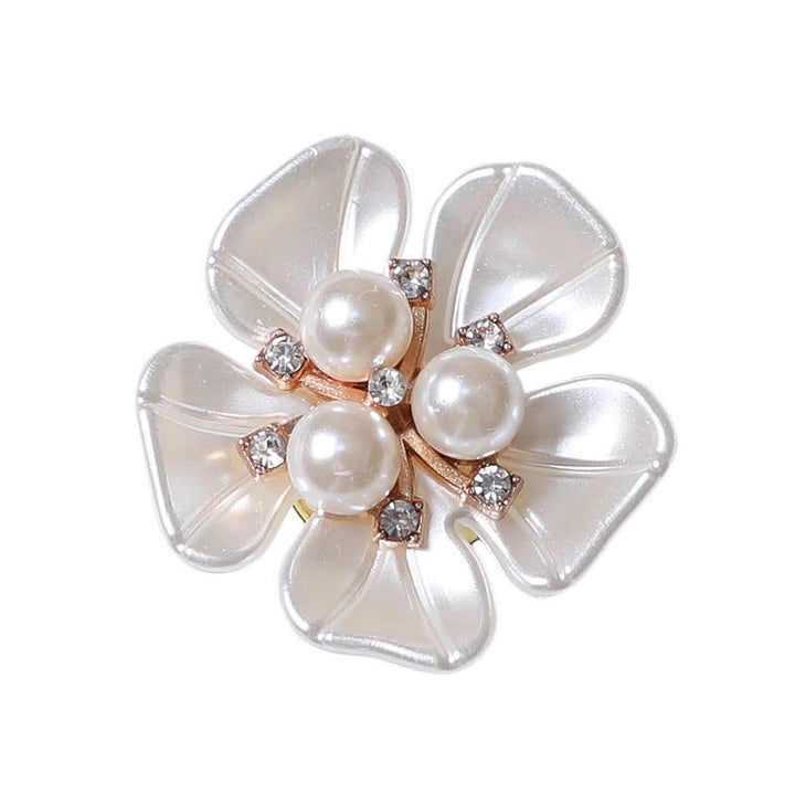 1 par de cubiertas de botones a presión para camisa con diseño de capullo de perla y flor de gardenia