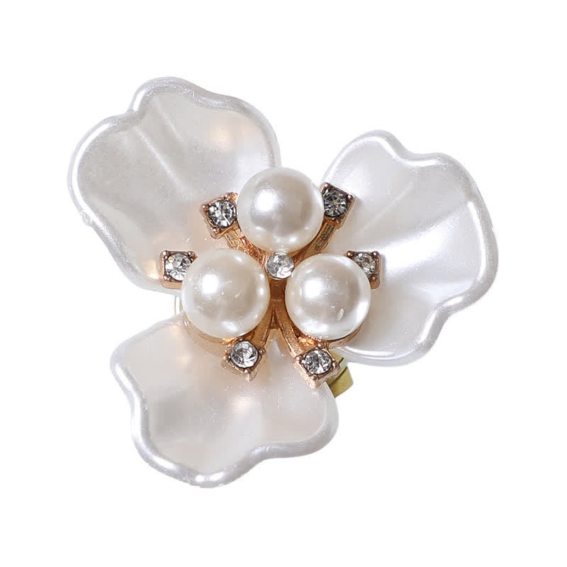1 par de cubiertas de botones a presión para camisa con diseño de capullo de perla y flor de gardenia