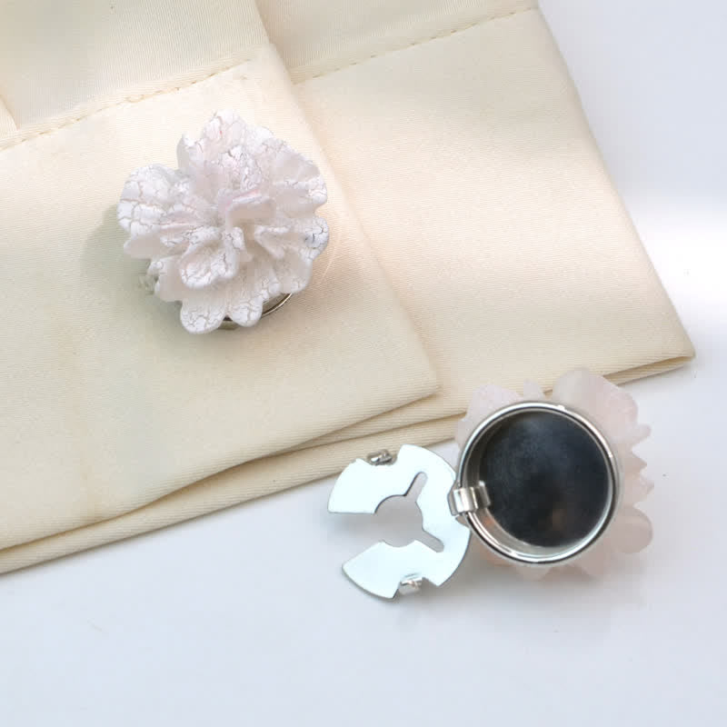 1 par de mini cubrebotones de camisa a presión con diseño de búho y perlas