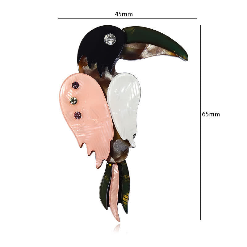 Broche de acrílico hecho a mano con forma de pájaro carpintero de dibujos animados - image 6