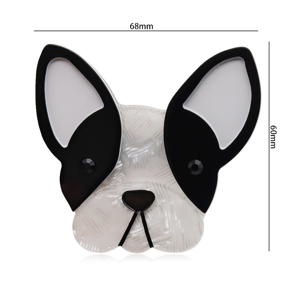 Precioso broche de acrílico con forma de perro en blanco y negro hecho a mano - image 5