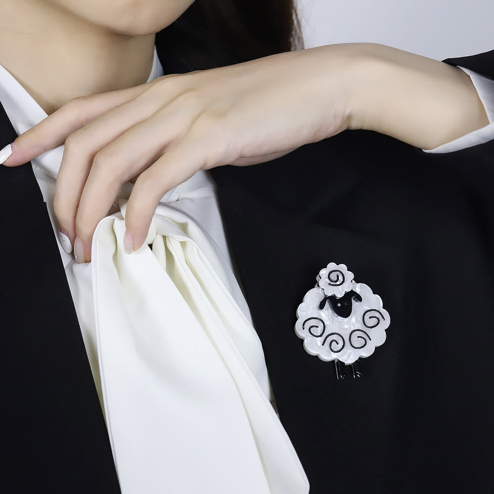 Broche de acrílico hecho a mano con forma de oveja, accesorios de moda para animales. - image 3