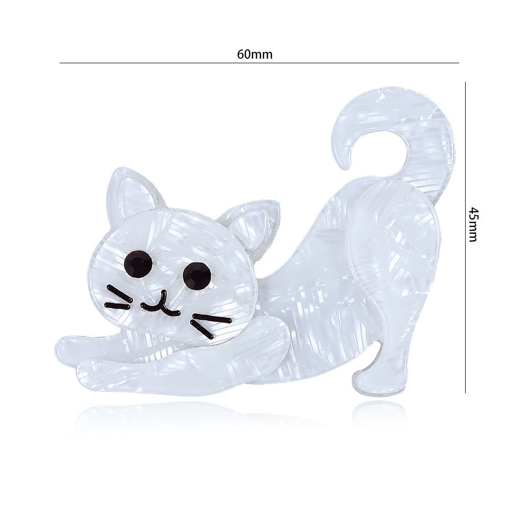 Broche de acrílico hecho a mano con diseño de gato blanco y encantador accesorio - image 4