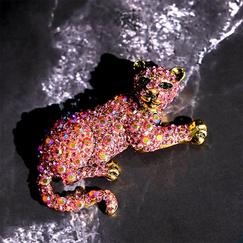 Broche grande de lujo con brillantes diamantes de imitación de tigre majestuoso para hombre - image 18