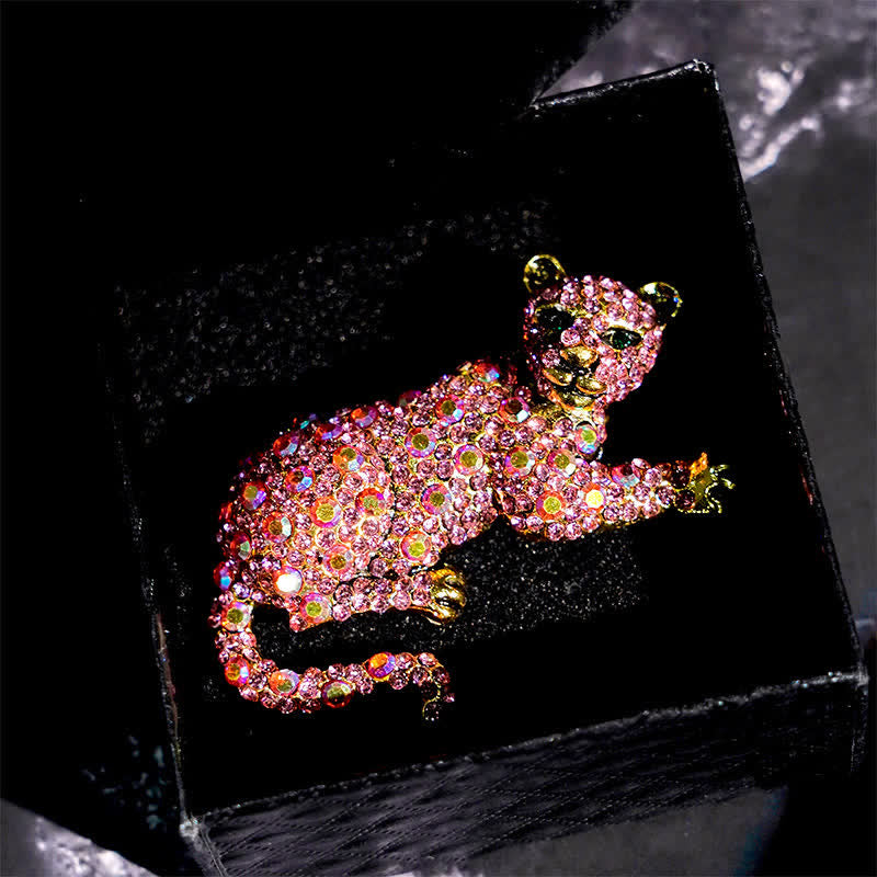 Broche grande de lujo con brillantes diamantes de imitación de tigre majestuoso para hombre - image 19