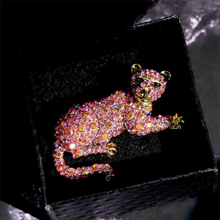 Broche grande de lujo con brillantes diamantes de imitación de tigre majestuoso para hombre - image 19