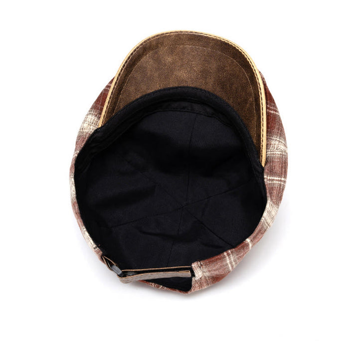 Boina a cuadros versátil, retro y artística para otoño e invierno - image 7