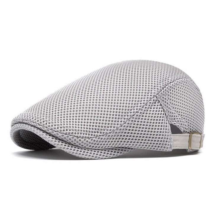 Boina plana de malla de verano de color sólido - Gris claro - Ajustable (22"-23 5/8") - image 9