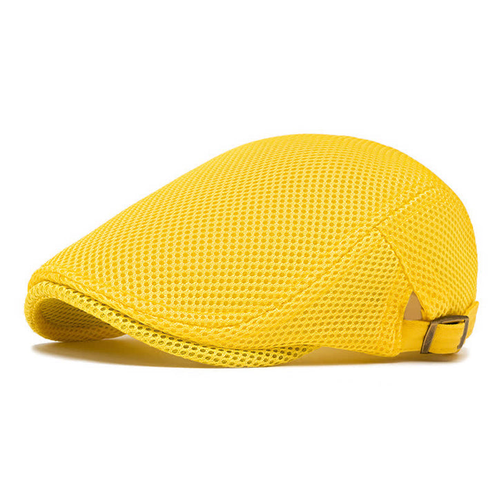 Boina plana de malla de verano de color sólido - Amarillo - Ajustable (22"-23 5/8") - image 17