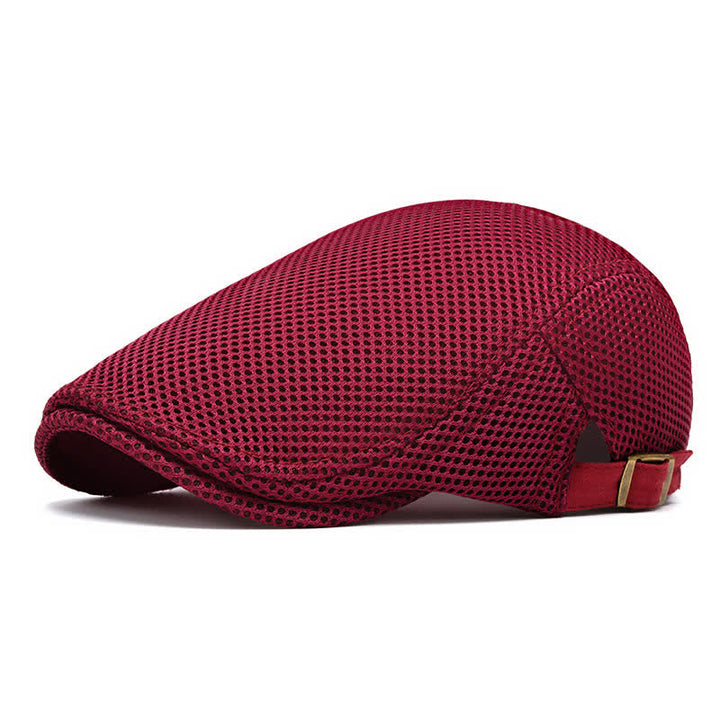 Boina plana de malla de verano de color sólido - borgoña - Ajustable (22"-23 5/8") - image 16