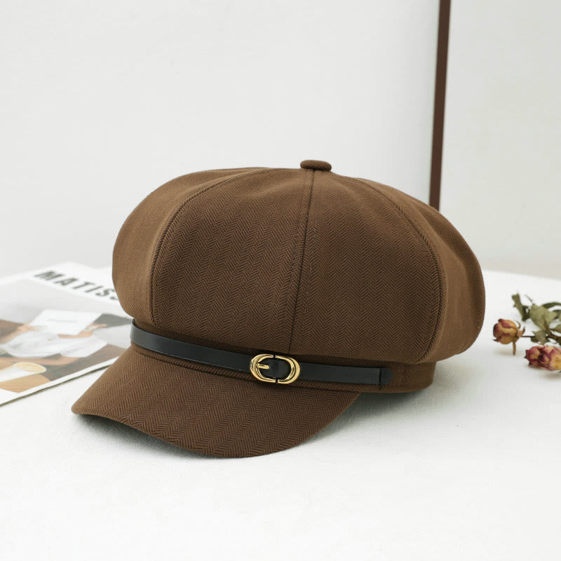 Boina de invierno para mujer estilo retro británico - Café - M (22"-22 7/8") - image 3