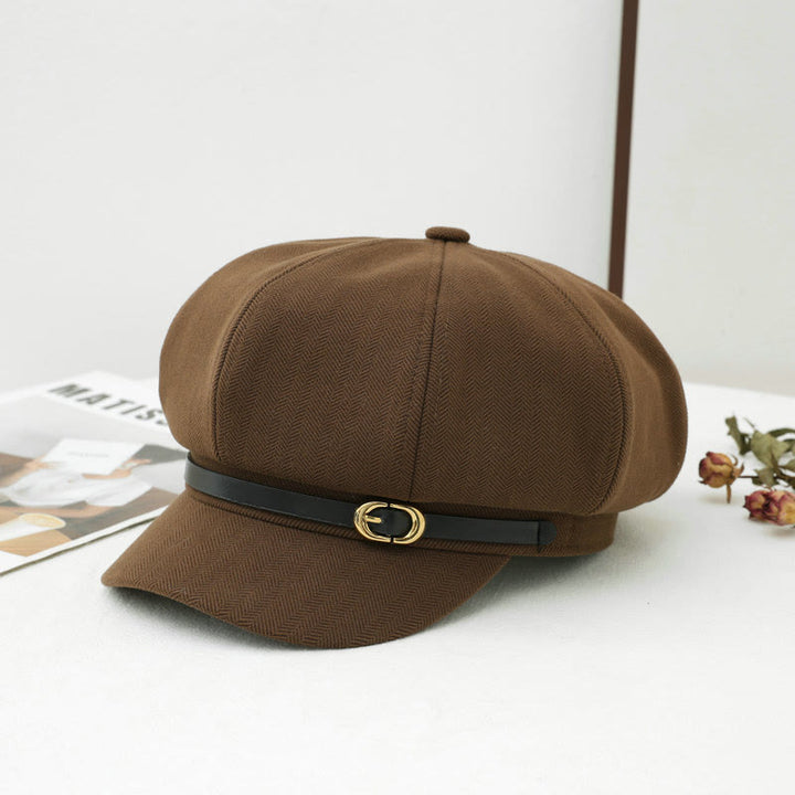 Boina de invierno para mujer estilo retro británico - Café - M (22"-22 7/8") - image 3