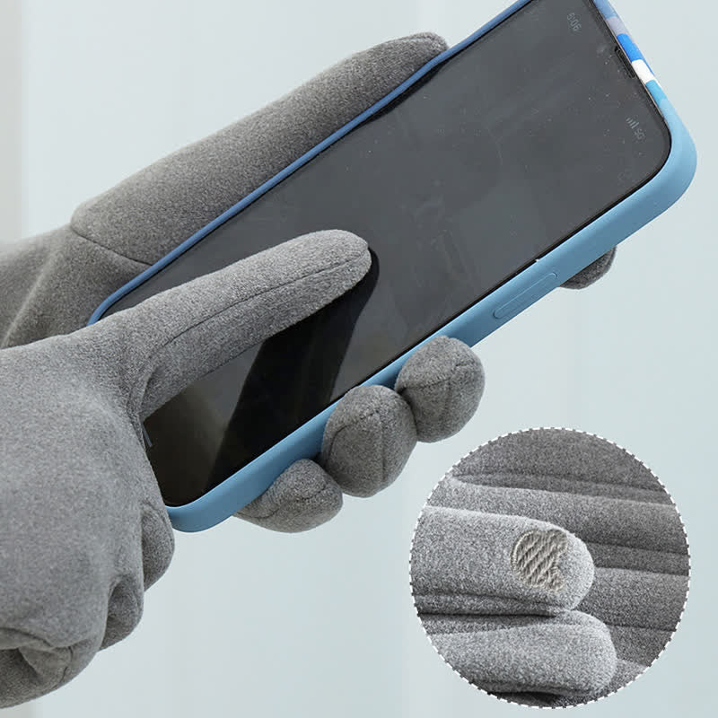 Guantes táctiles con bordado de gato para mujer - image 6