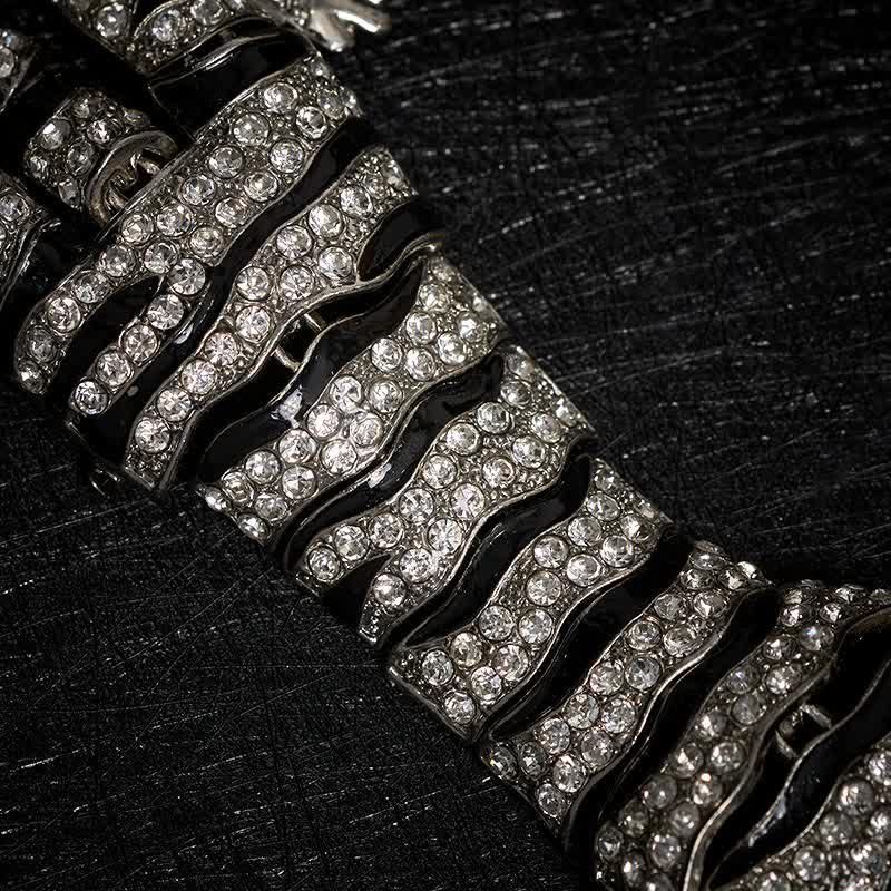 Broche grande de lujo con brillantes diamantes de imitación de tigre majestuoso para hombre - image 5