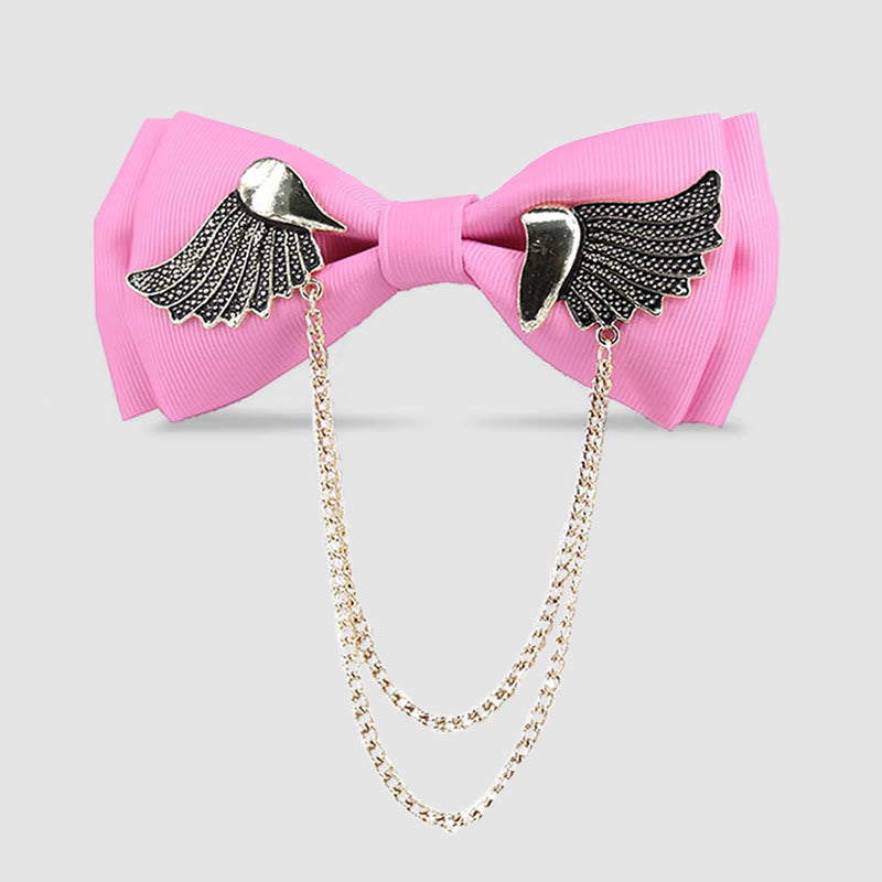 Pajarita con cadena y alas doradas para hombre - Rosa - image 5