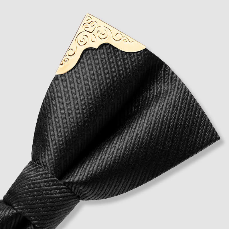 Pajarita de sarga con punta de metal dorado para hombre - image 5