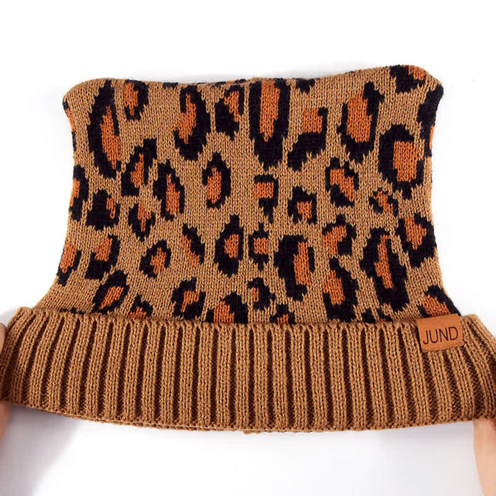 Conjunto de 3 guantes y bufanda con orejas de gato y estampado de leopardo - image 6