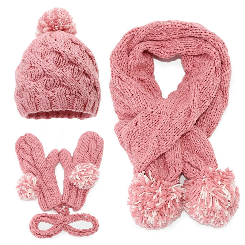 Juego de 3 guantes, bufanda y gorro con diseño giratorio y pompón - Rosa - Ajustable (21 1/4"-22 7/8") - image 14