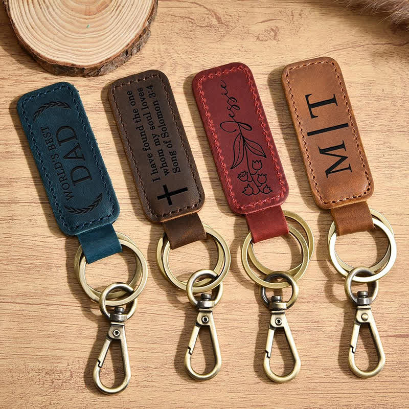 Llavero de cuero personalizado con grabado personalizado - image 9
