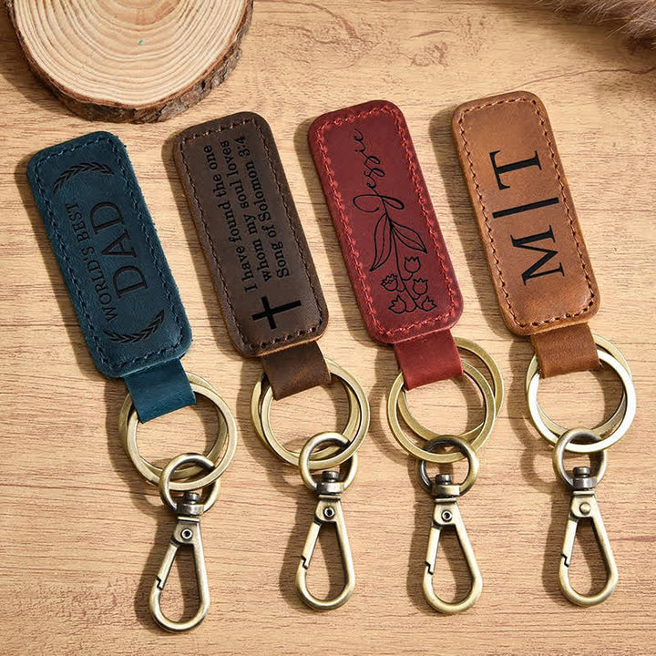 Llavero de cuero personalizado con grabado personalizado - image 9